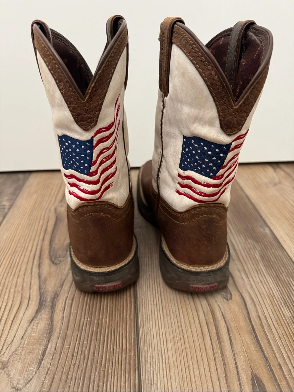 DURANGO BOYS' REBEL DISTRESSED FLAG WESTERN BOOTS - SQUARE TOE